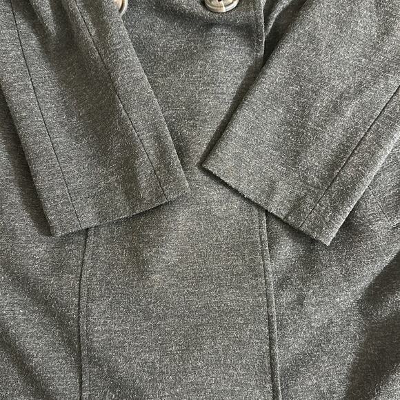 CAbi #648 Ponte Casablanca Knit Trench Coat Double Breasted Charcoal Gray Size S - Picture 9 of 13
